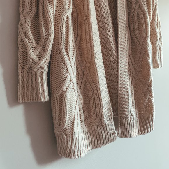 Dynamite Cream Cable Knit Cardigan - Picture 2 of 8